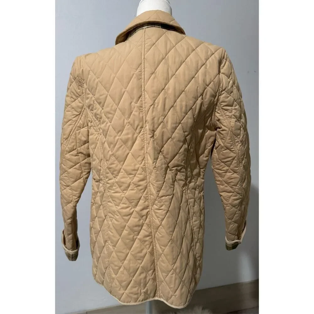 L.L. Bean quilted tan chore plaid lining Thermore jacket button front M - Picture 8 of 11
